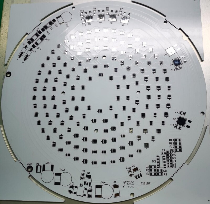 Aluminium PCB board, also named Aluminium based PCB, metal clad (MCPCB) PCB, insulated metal substrate(IMS or IMPCB) PCB, thermally conductive PCBs, etc. Aluminum printed circuit board ( PCB ) is a unique metal-based copper clad laminate with good thermal conductivity, electrical insulation performance and mechanical processing performance. It is composed of copper foil, thermally conductive insulating layer and metal substrate. It is generally including single layer, double layer and multi layer aluminum pcb board.