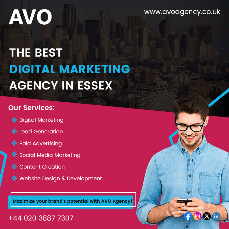 AVO Agency is a specialist Growth Digital Marketing Agency in Essex dedicated to driving exceptional business results. With a proven track record of delivering the best possible Return on Investment (ROI), we excel at elevating brands from any market position. Our expertise in digital marketing ensures that every campaign is tailored to meet our clients' unique needs, helping them thrive in the competitive digital landscape.

Phone Number: +44 020 3887 7307

Visit our website: https://www.avoagency.co.uk/